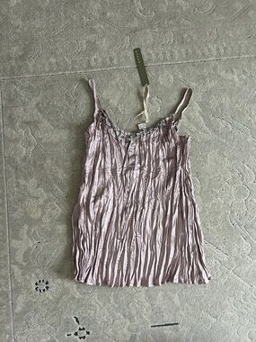 Kenar Light Pink Pleated Camisole with Embellished Neckline